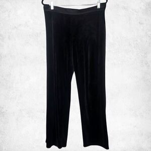 Black Velvet Pants Medium Soft Stretch Lounge Trousers Lux Goth Glam Essential
